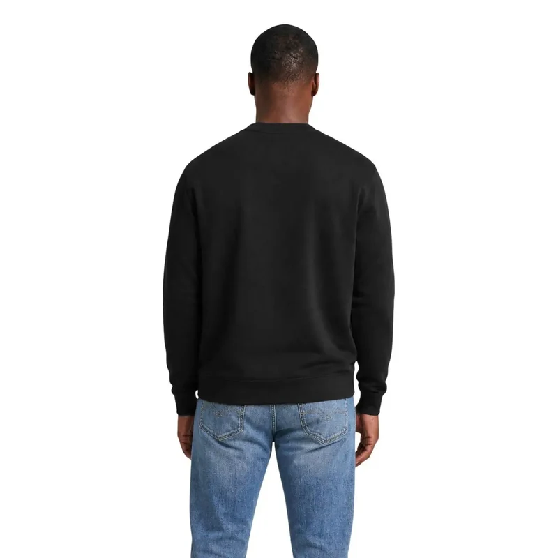 Herren-Sweatshirt von Calvin Klein Jeans aus schwarzer Baumwolle mit Rundhalsausschnitt