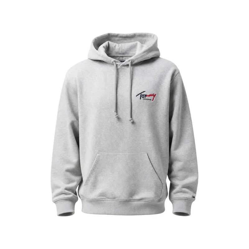 Tommy Hilfiger Jeans Herren-Grey Organic-Cotton-Hoodie