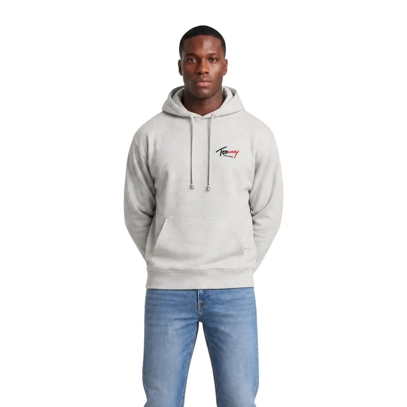 Tommy Hilfiger Jeans Herren-Grey Organic-Cotton-Hoodie