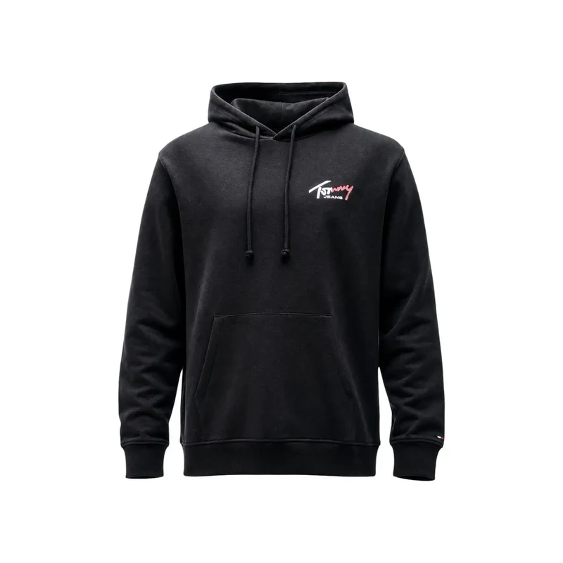 Tommy Hilfiger Jeans für Herren, schwarzer Hoodie aus Bio-Baumwolle