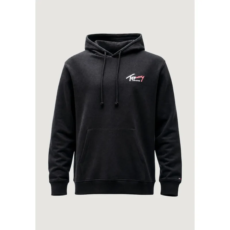 Tommy Hilfiger Jeans für Herren, schwarzer Hoodie aus Bio-Baumwolle