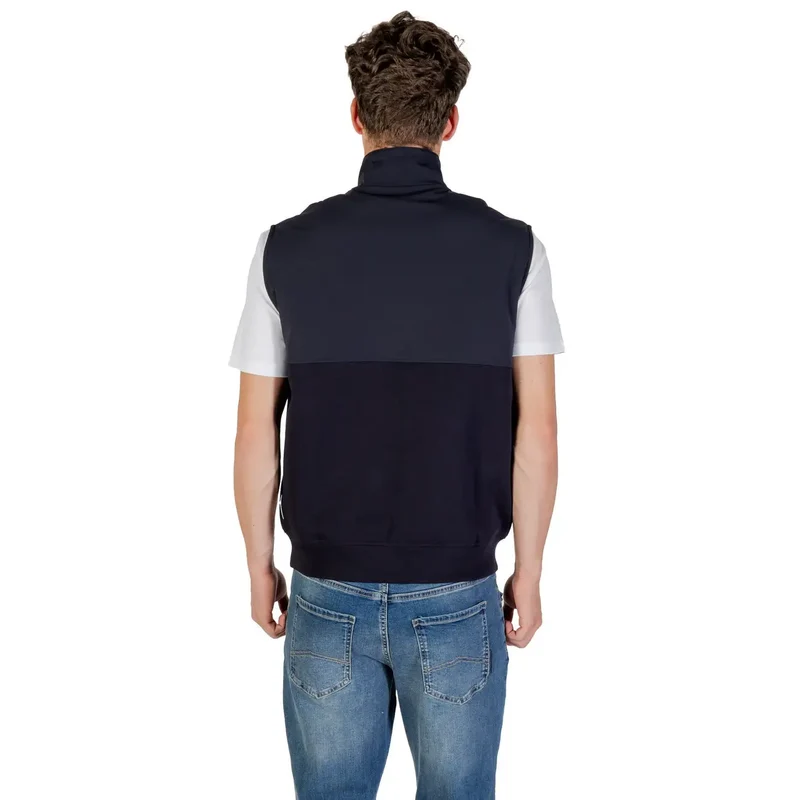 Armani Exchange Herren ärmelloser Sweatshirt mit Reißverschluss blau aus Baumwolle