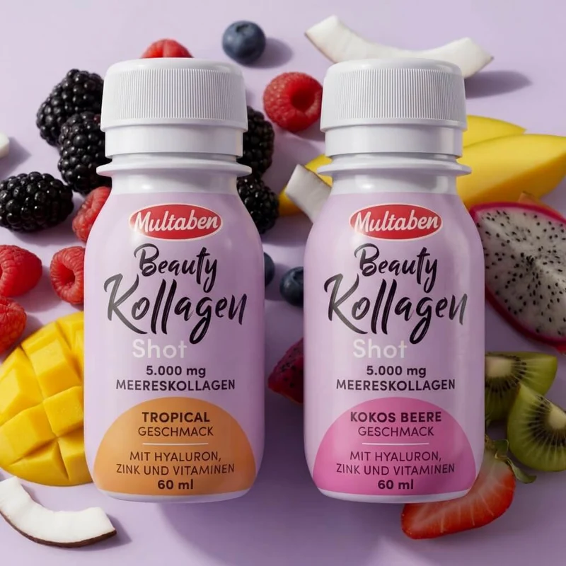 Monatskur Multaben Beauty Collagen Shot Tropical - Ideal für Haut, Haare & Nägel