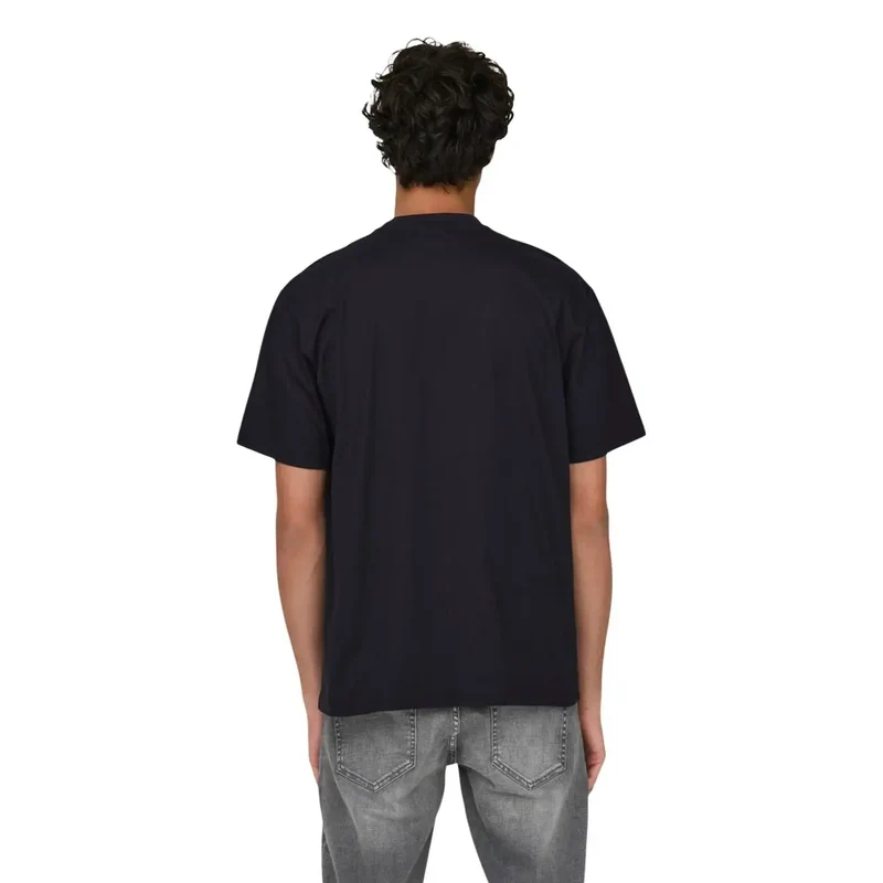 Only & Sons Herren T-Shirt Schwarz Bio-Baumwolle Kurzarm