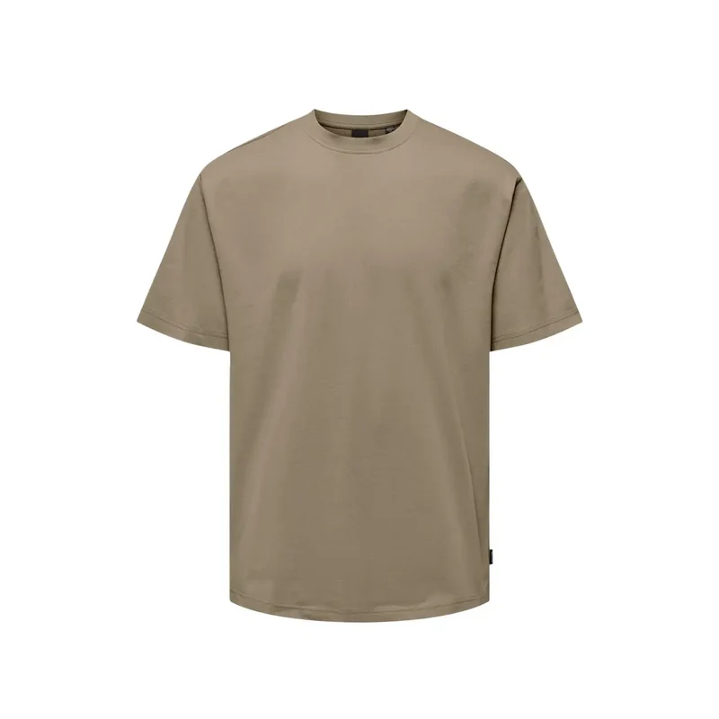 Only & Sons Herren T-Shirt Schwarz Bio-Baumwolle Kurzarm