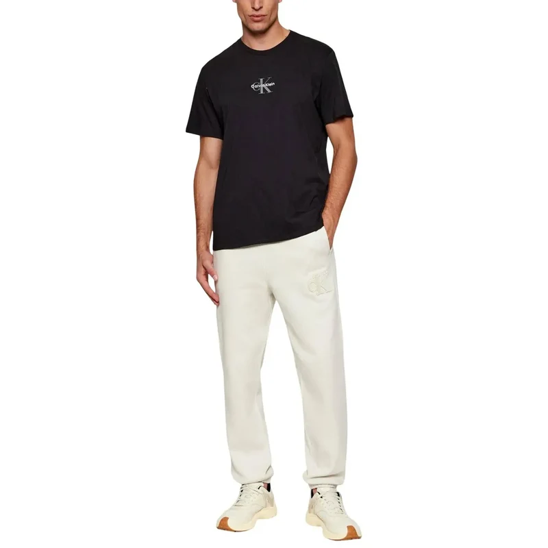 Calvin Klein Jeans Herren T-Shirt Schwarz Baumwolle Rundhals S