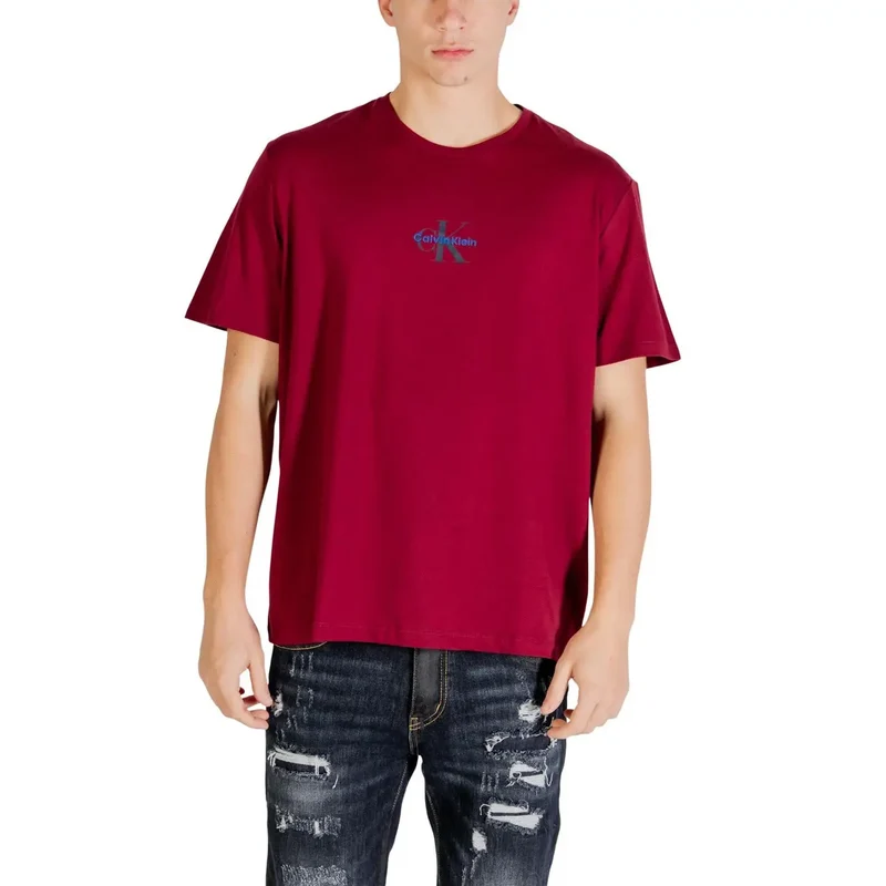 Calvin Klein Jeans Herren T-Shirt Schwarz Baumwolle Rundhals S