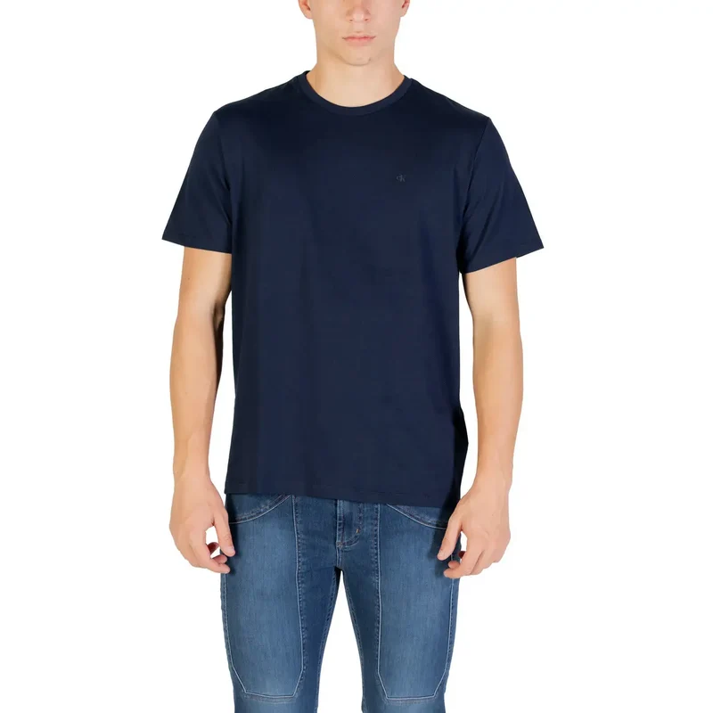 Calvin Klein Jeans Herren T-Shirt Weiß Baumwolle Kurze Ärmel S