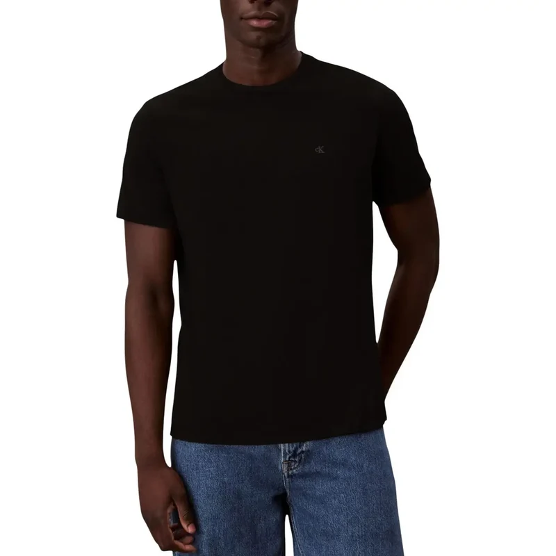 Calvin Klein Jeans Herren T-Shirt Weiß Baumwolle Kurze Ärmel S