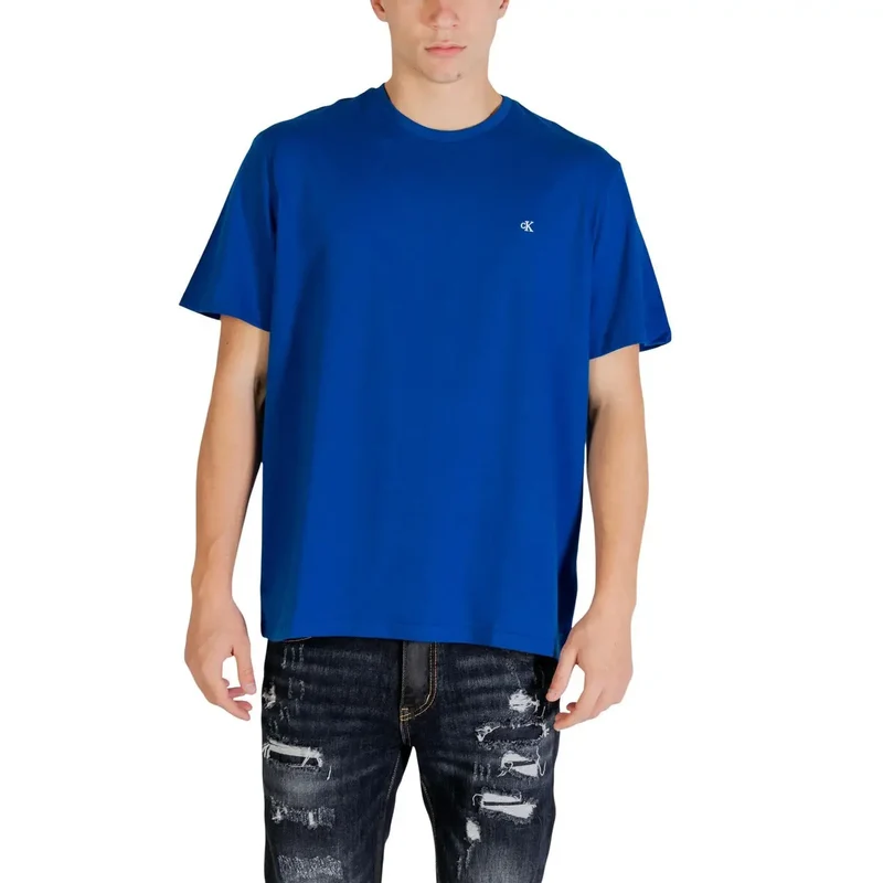 Calvin Klein Jeans Herren T-Shirt Weiß Baumwolle Kurze Ärmel S