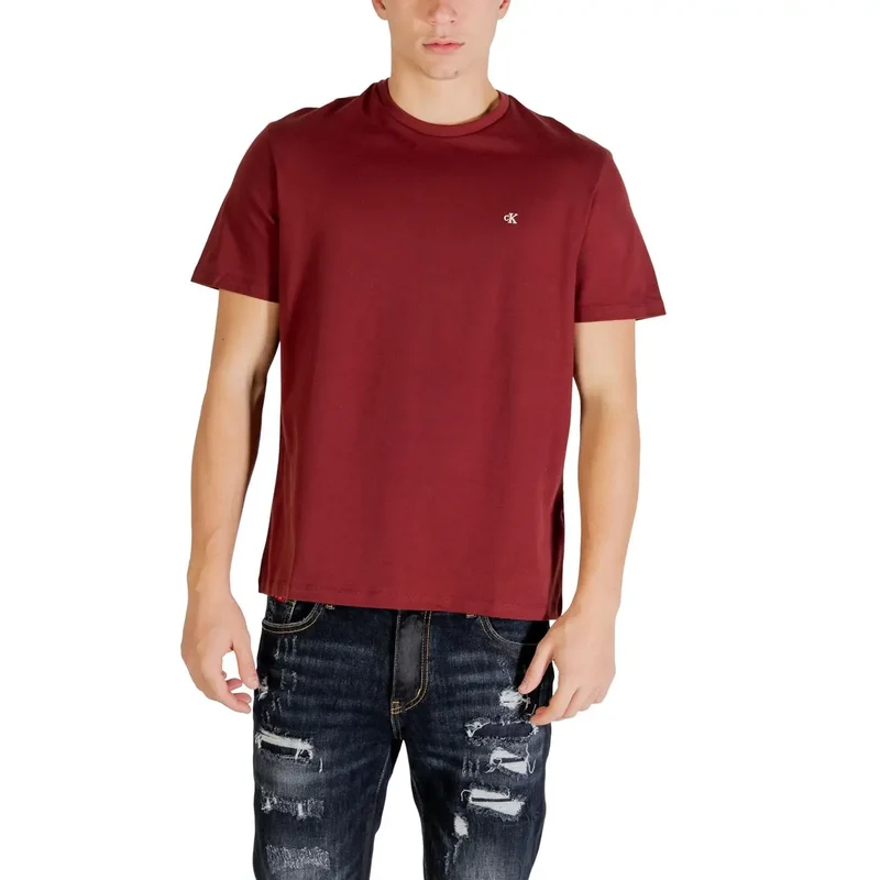 Calvin Klein Jeans Herren T-Shirt Weiß Baumwolle Kurze Ärmel S