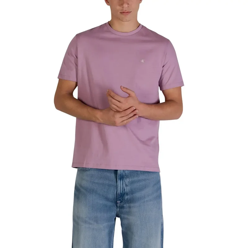 Calvin Klein Jeans Herren T-Shirt Weiß Baumwolle Kurze Ärmel S