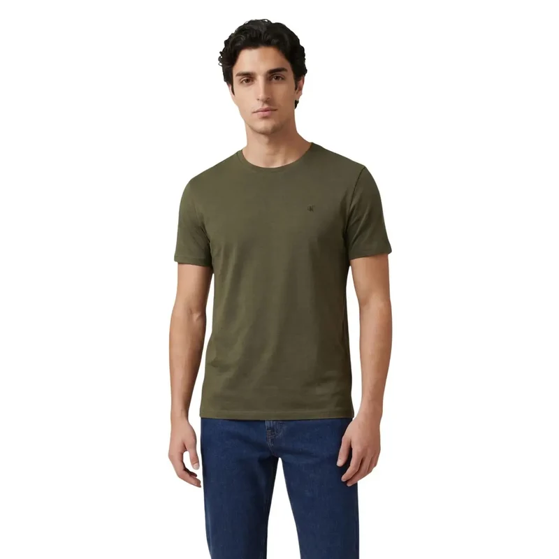 Calvin Klein Jeans Herren T-Shirt Weiß Baumwolle Kurze Ärmel S
