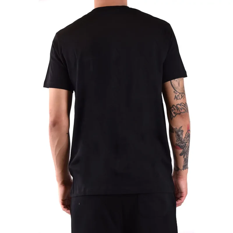 Karl Lagerfeld Herren Baumwoll-T-Shirt Schwarz mit Print Rundhals