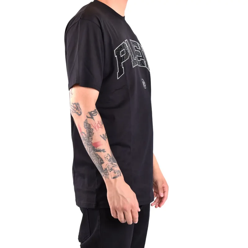 Philipp Plein Herren T-Shirt Schwarz Rundhals Baumwolle S