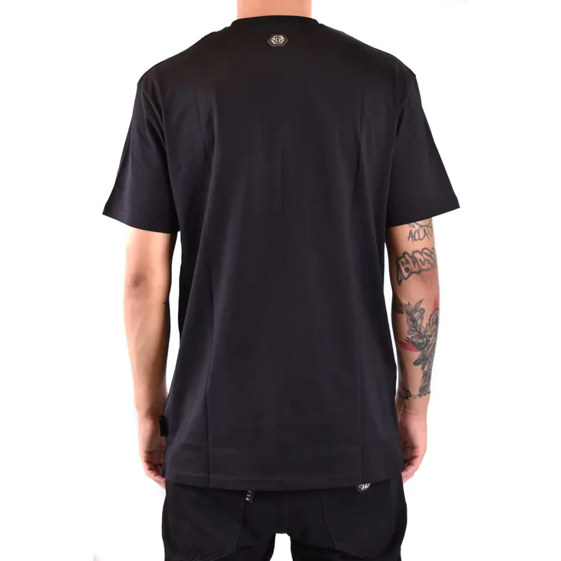 Philipp Plein Herren T-Shirt Schwarz Rundhals Baumwolle S