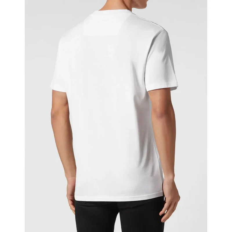 Philipp Plein Herren T-Shirt Weiß Baumwolle Rundhals Druck EBO 2050