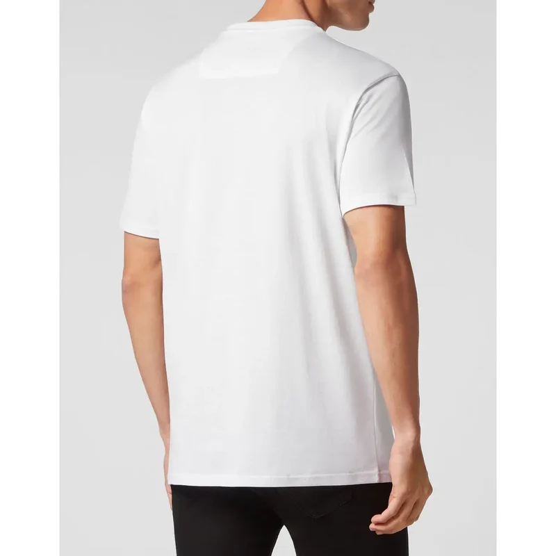 Philipp Plein Herren T-Shirt Weiß Baumwolle Rundhals Druck