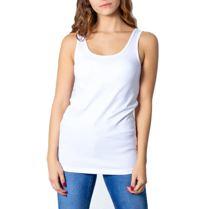 Schwarzes ärmelloses Baumwollmischung Tank Top für Frauen