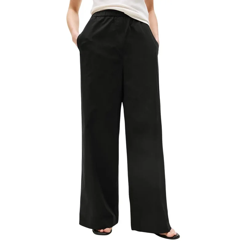 Tommy Hilfiger Damen Schwarz Hose aus Bio-Baumwolle