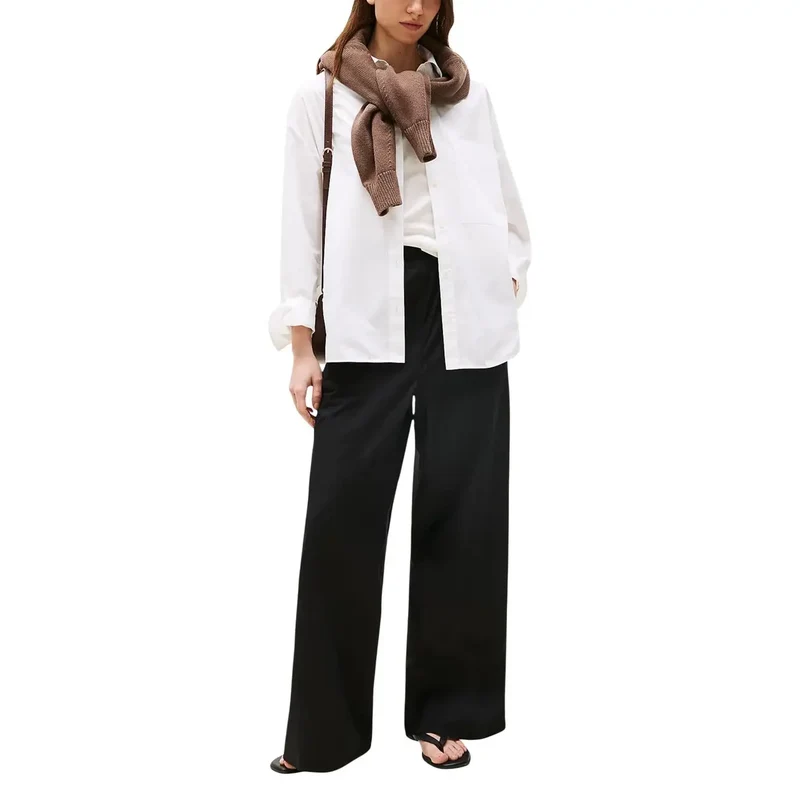 Tommy Hilfiger Damen Schwarz Hose aus Bio-Baumwolle