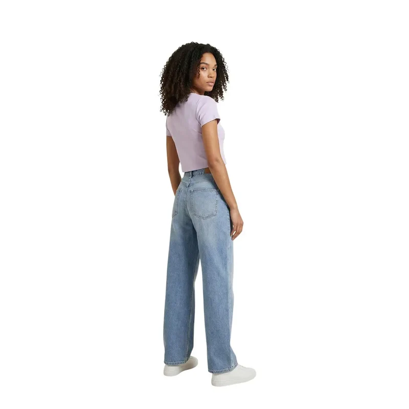 Calvin Klein Jeans Damen Lilafarbenes Baumwollshirt mit Rundhalsausschnitt