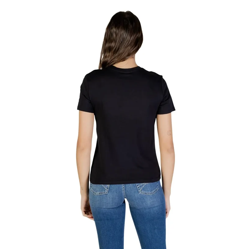 Only Damen Bio-Baumwolle Schwarzes Rundhals-T-Shirt Größe S