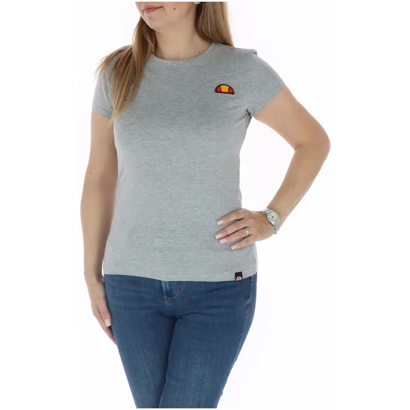 Ellesse Damen T-Shirt aus Baumwolle mit Rundhalsausschnitt, lila, Kurzarm