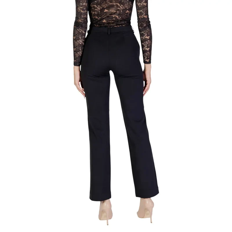 Only Damenhosen Schwarz Uni Reißverschluss Knopf Polyester