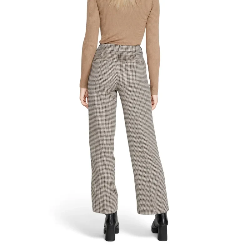 Only Damenhosen Beige Karriert mit Reißverschluss 15328058 Größe MM