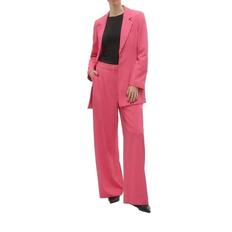 Vero Moda Damen Fuchsia-einfache Reißverschluss-Hose aus Polyester, Größe 30