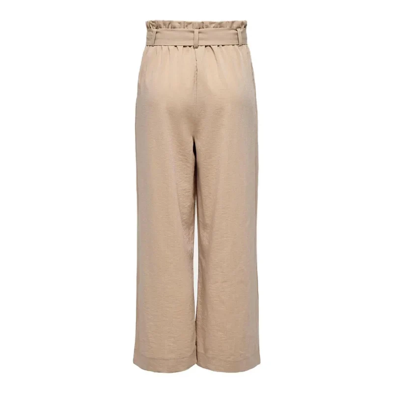Beige Damenhosen mit Spitze, mit Vordertaschen aus Viskosemischung