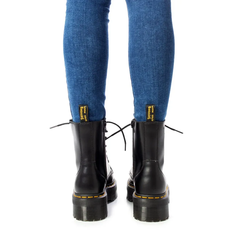 Dr. Martens Damen Schwarze Lederschnürung Boots Größe 4