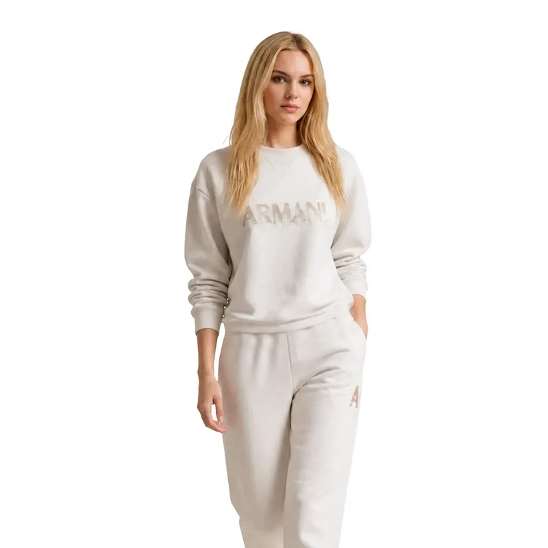 Armani Exchange Damen-Sweatshirt in Beige aus Viskosemischung