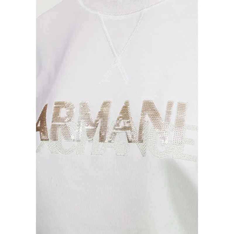 Armani Exchange Damen-Sweatshirt in Beige aus Viskosemischung