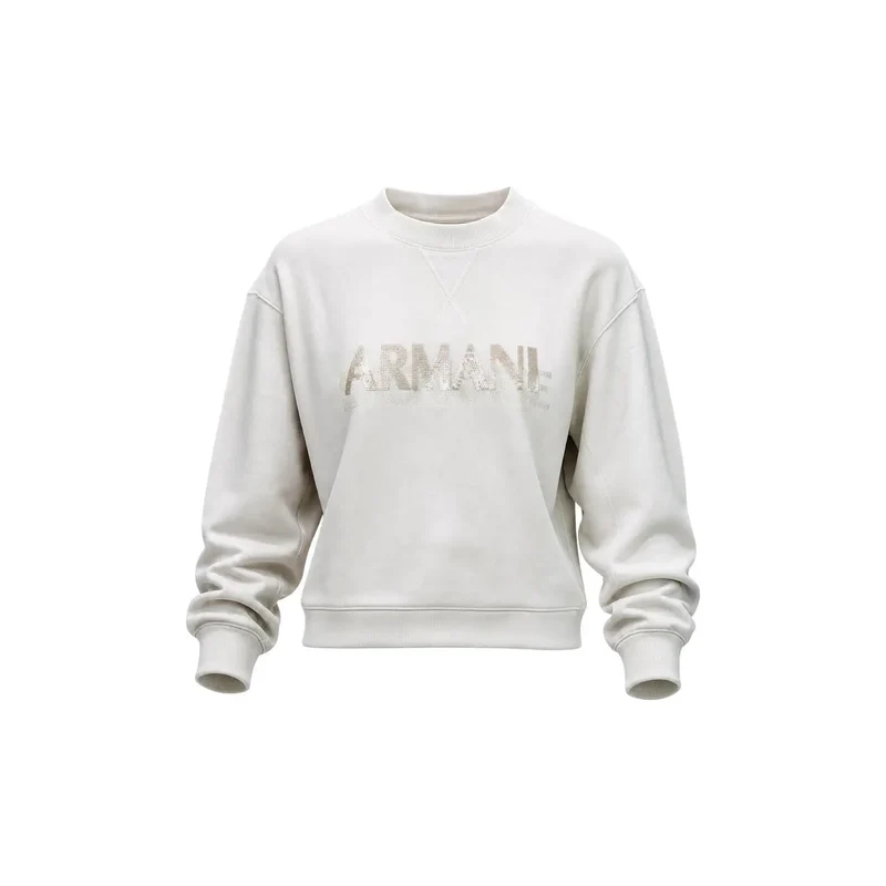 Armani Exchange Damen-Sweatshirt in Beige aus Viskosemischung