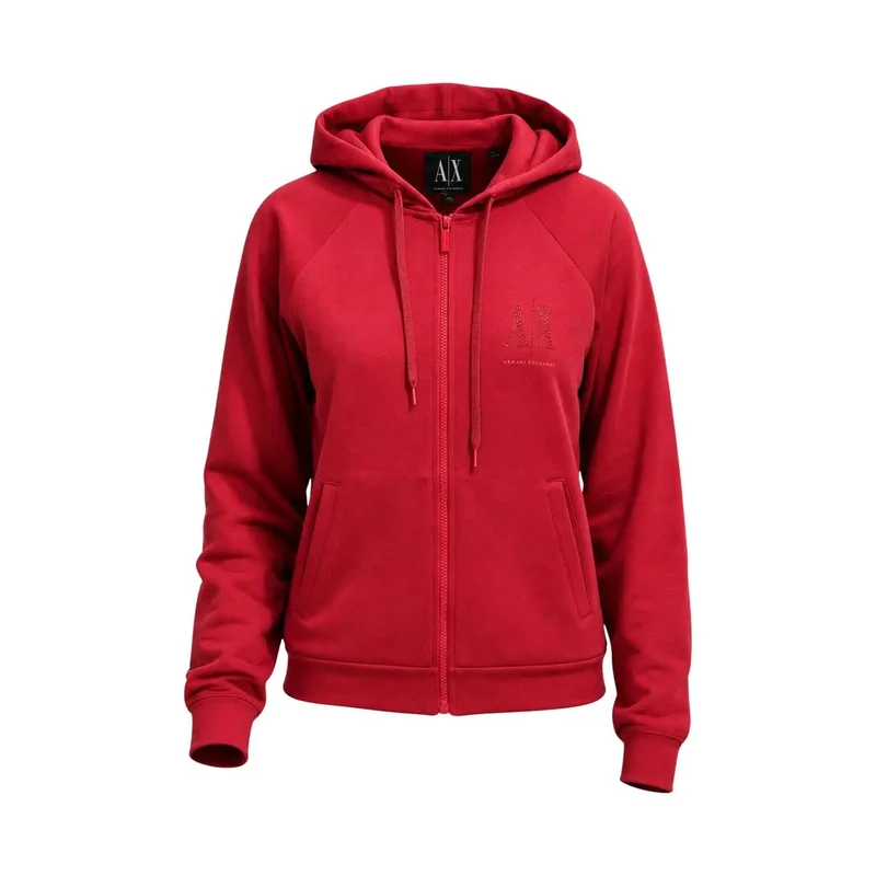 Armani Exchange Damen-Kapuzenpullover in Rot