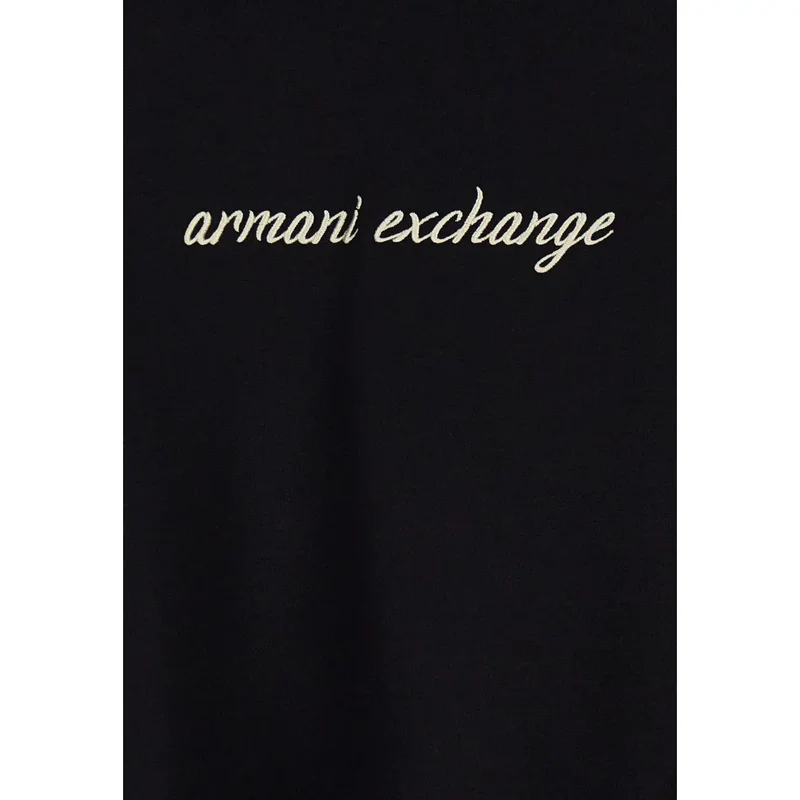 Armani Exchange Schwarzes Damen-Sweatshirt mit Kapuze aus Viskose