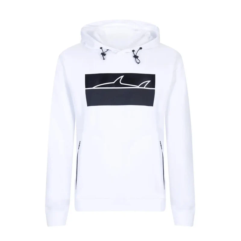 Herren-Sweatshirt von Paul and Shark in Weiß mit Print, mit Kapuze, langärmelig