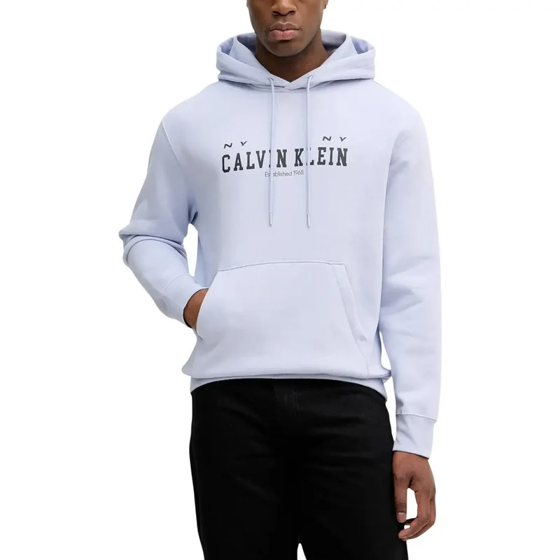 Herren Sweatshirt mit Kapuze aus Baumwolle in Flieder – Calvin Klein Jeans