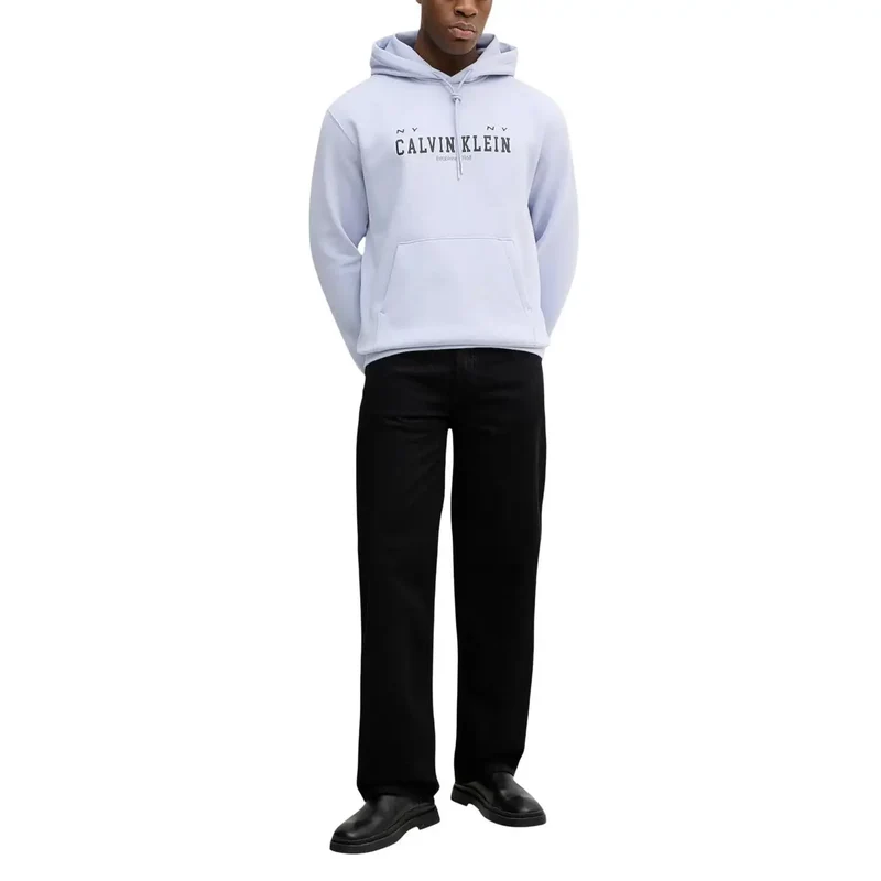 Herren Sweatshirt mit Kapuze aus Baumwolle in Flieder – Calvin Klein Jeans