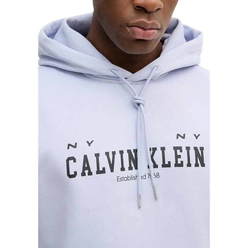 Herren Sweatshirt mit Kapuze aus Baumwolle in Flieder – Calvin Klein Jeans