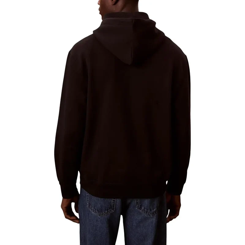 Herren-Sweatshirt mit Rundhalsausschnitt aus schwarzer Baumwolle von Calvin Klein Jeans