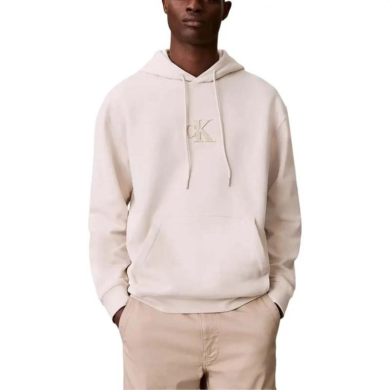 Herren-Sweatshirt mit Rundhalsausschnitt aus schwarzer Baumwolle von Calvin Klein Jeans