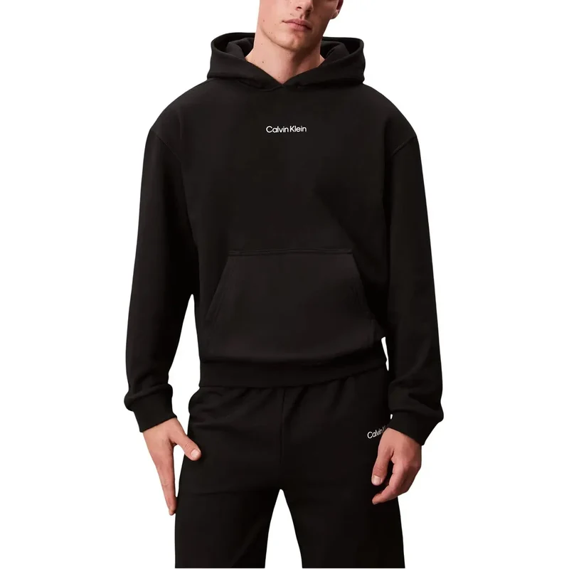 Calvin Klein Sport Herren Schwarzer Baumwoll-Hoodie-Pullover