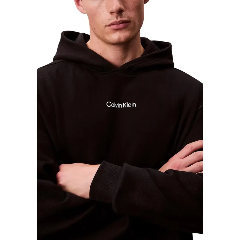 Calvin Klein Sport Herren Schwarzer Baumwoll-Hoodie-Pullover