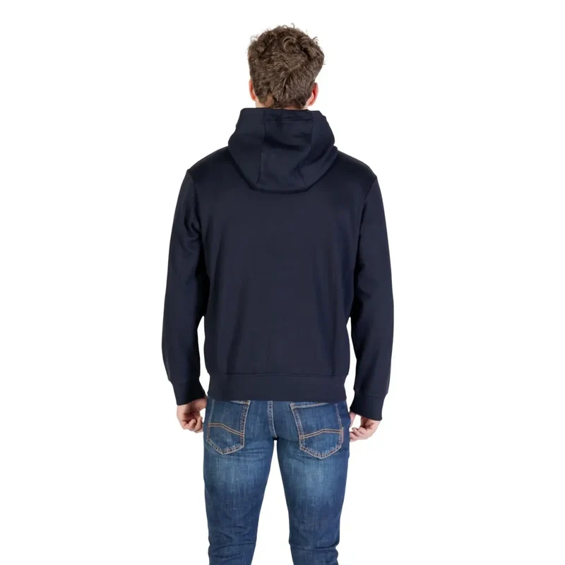 Armani Exchange Herren Kapuzen-Sweatshirt aus Baumwolle, blau, mit Reißverschluss