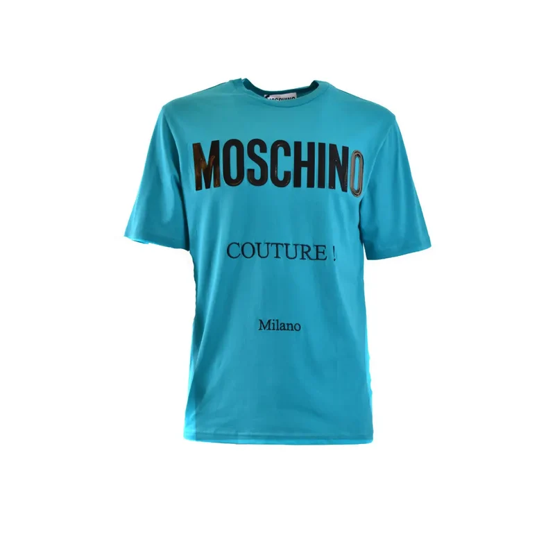 Moschino Herren T-Shirt Hellblau Baumwolle Rundhals Kurzarm