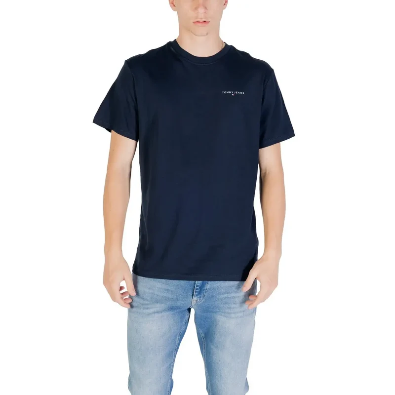 Tommy Hilfiger Jeans Herren T-Shirt Blau Bio-Baumwolle