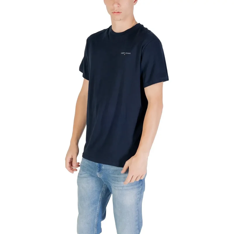 Tommy Hilfiger Jeans Herren T-Shirt Blau Bio-Baumwolle
